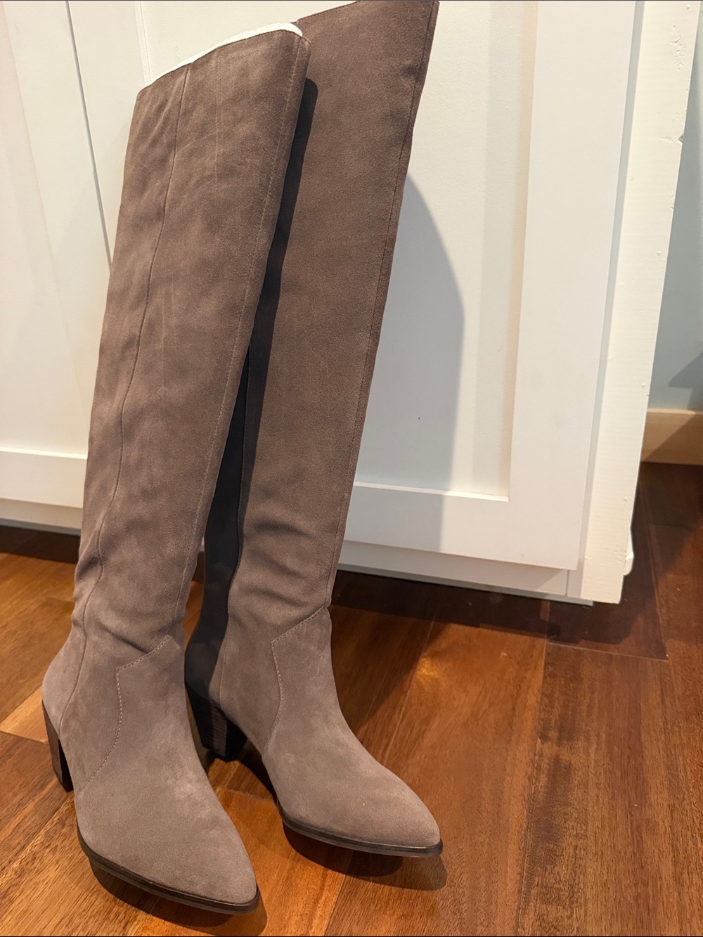 NWT Vince Camuto Taupe Over-the-Knee Suede Boots
